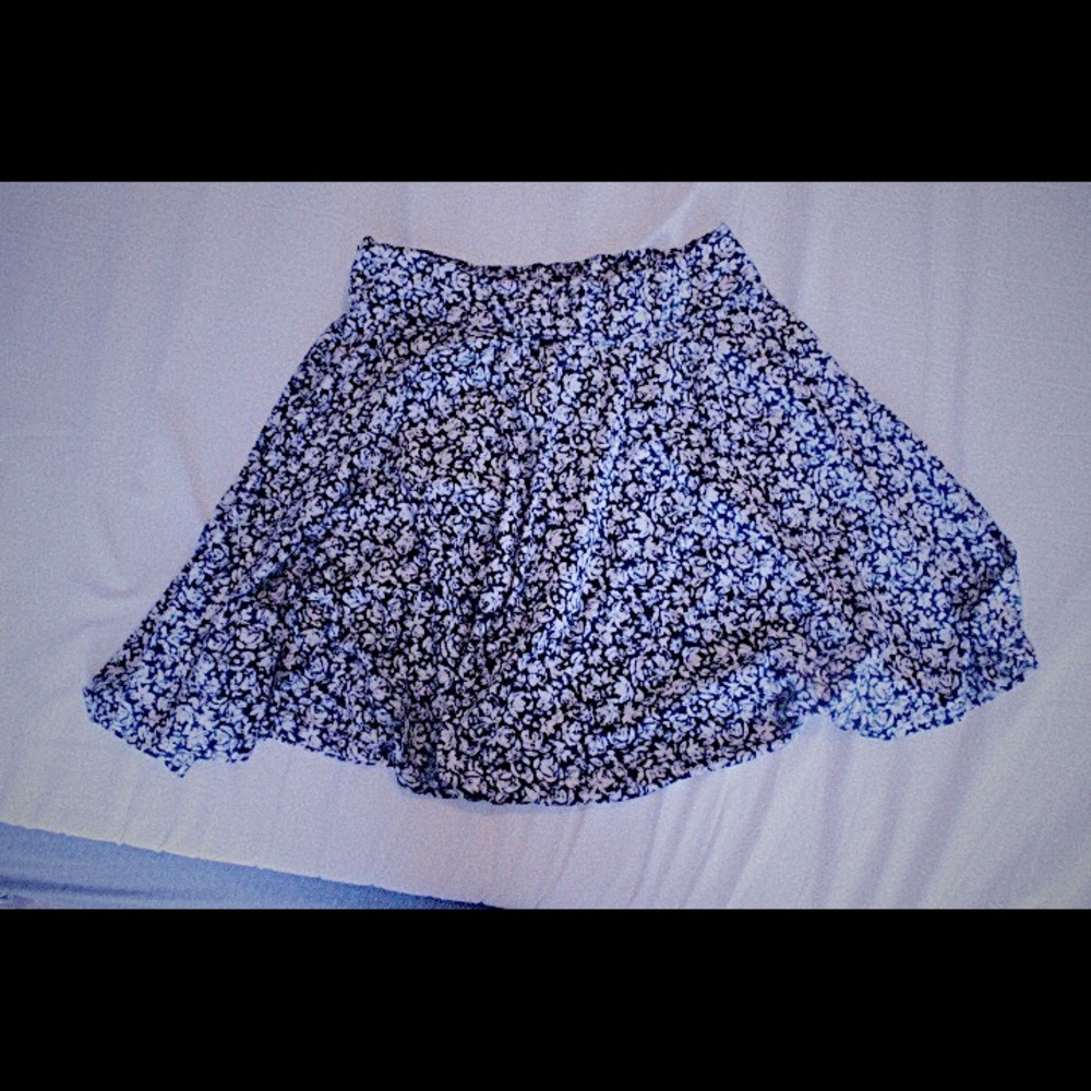 Velvet Floral Mini Skirt